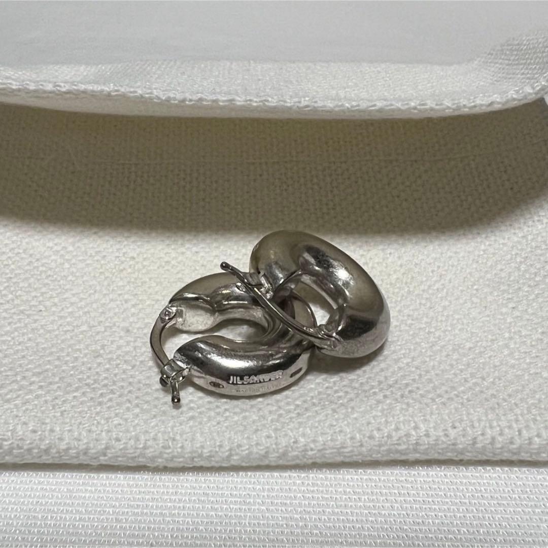 新品 JIL SANDER ジルサンダー チャンキー フープ ロゴ ピアス