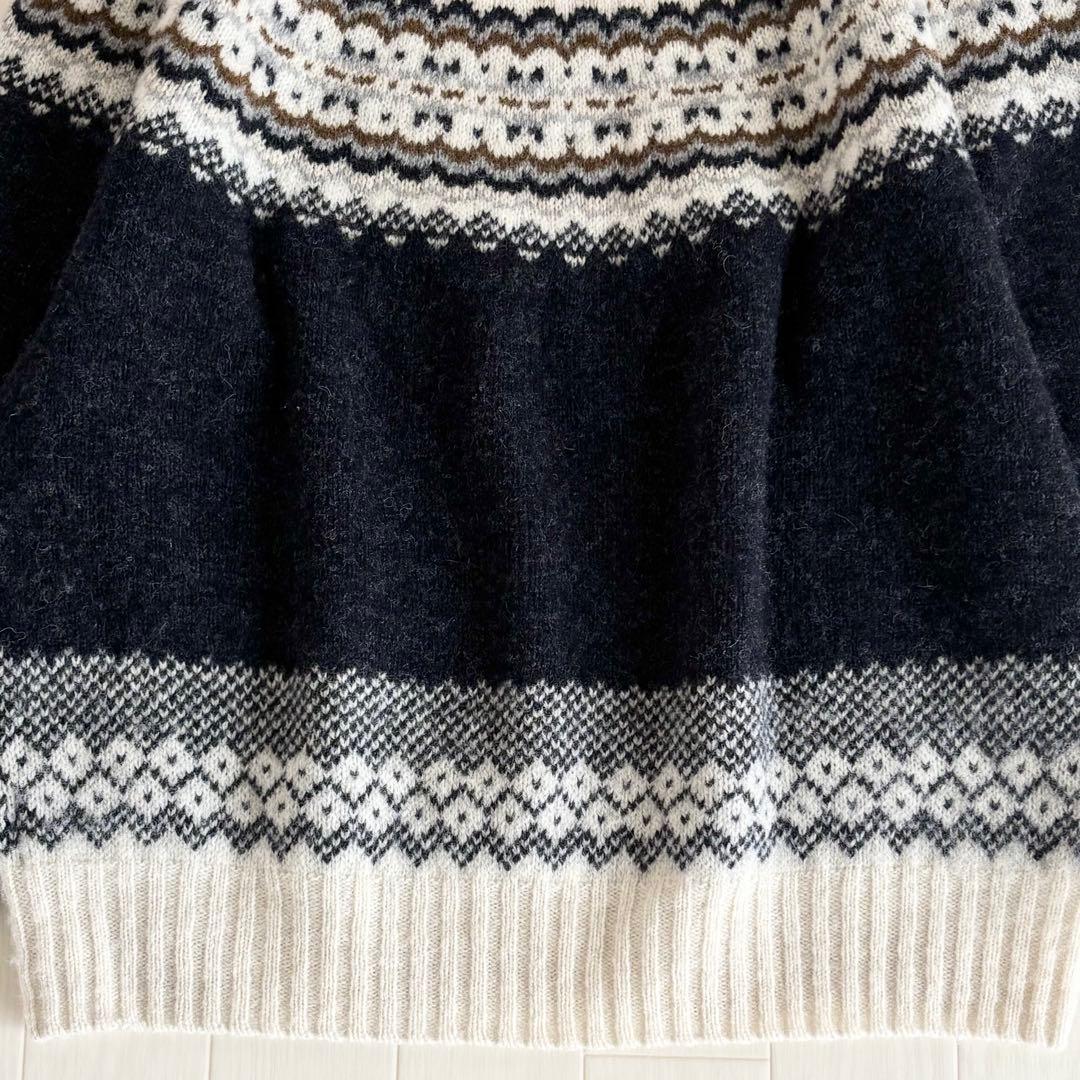 【美品】TOMORROWLAND ウールジャカード クルーネックプルオーバー