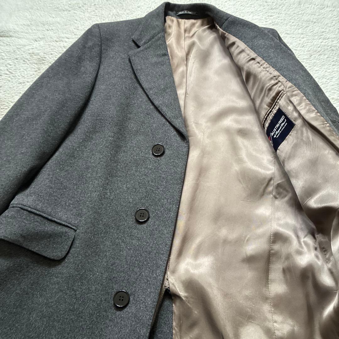 オースチンリード チェスターコート イングランド製 グレー ウール アンゴラ