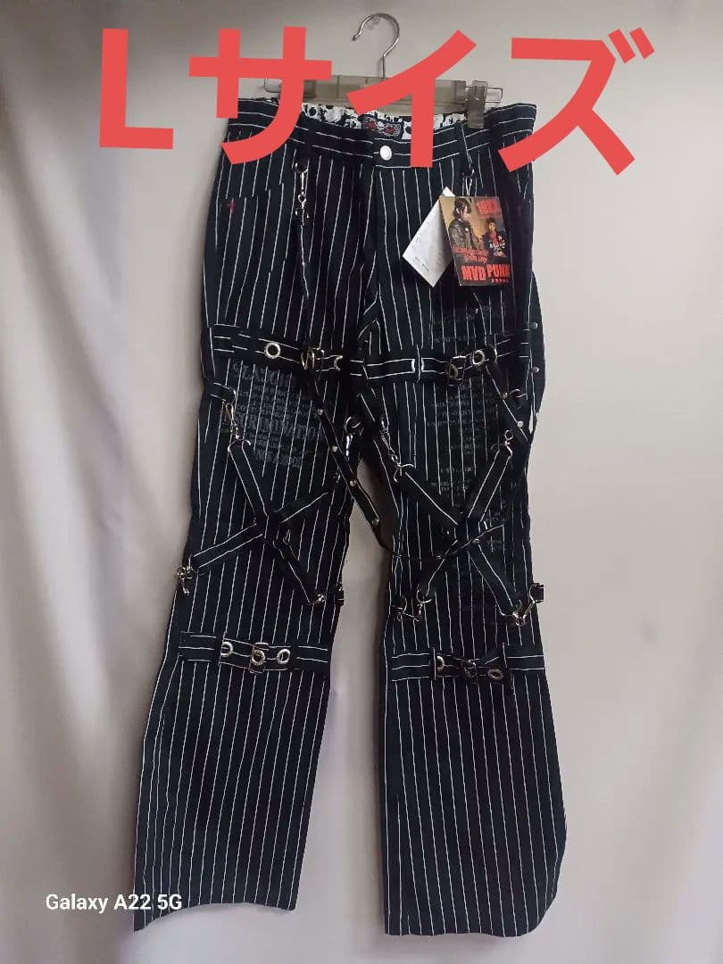 MAD メンズ ストライプボンテージパンツ L