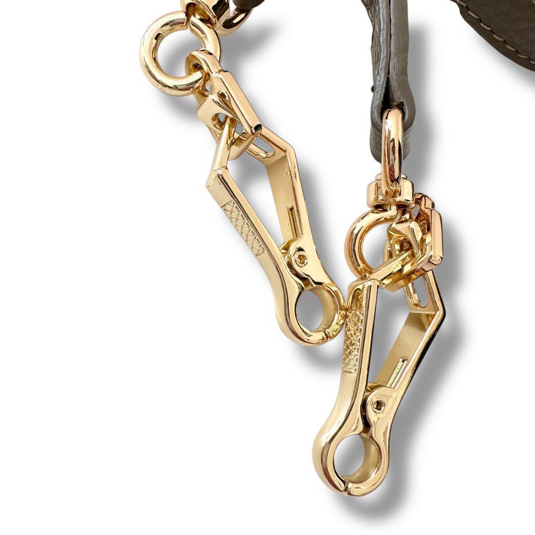 未使用級 クリスチャンヴィラ ボストン 2way バッグ シボ革 牛革 トープ