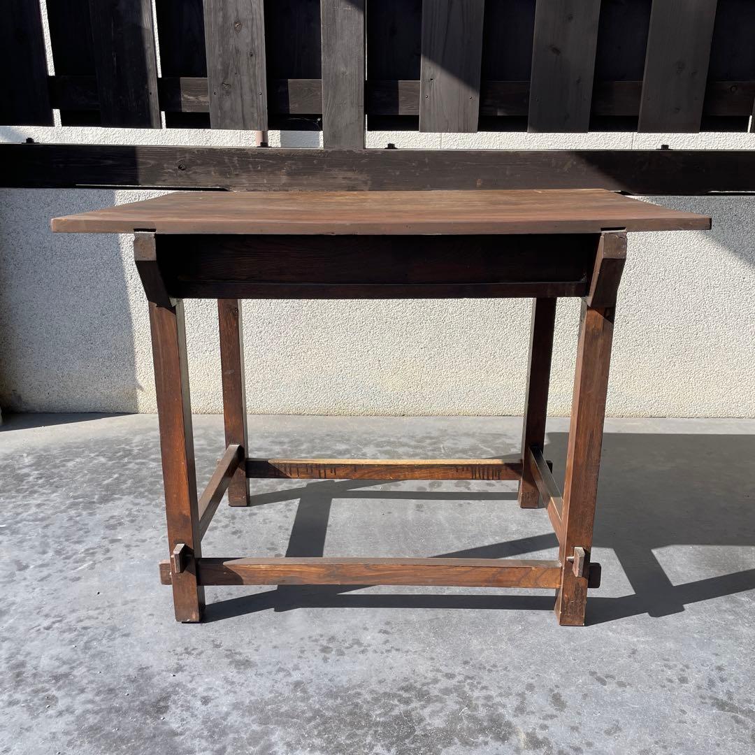 昭和レトロ　木製机　書斎机　文机　学習机　古道具　レトロ　骨董　デスク　テーブル