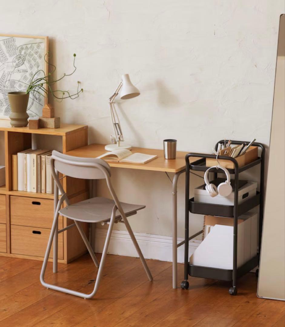 無印良品　スチール　折りたたみチェア　グレー