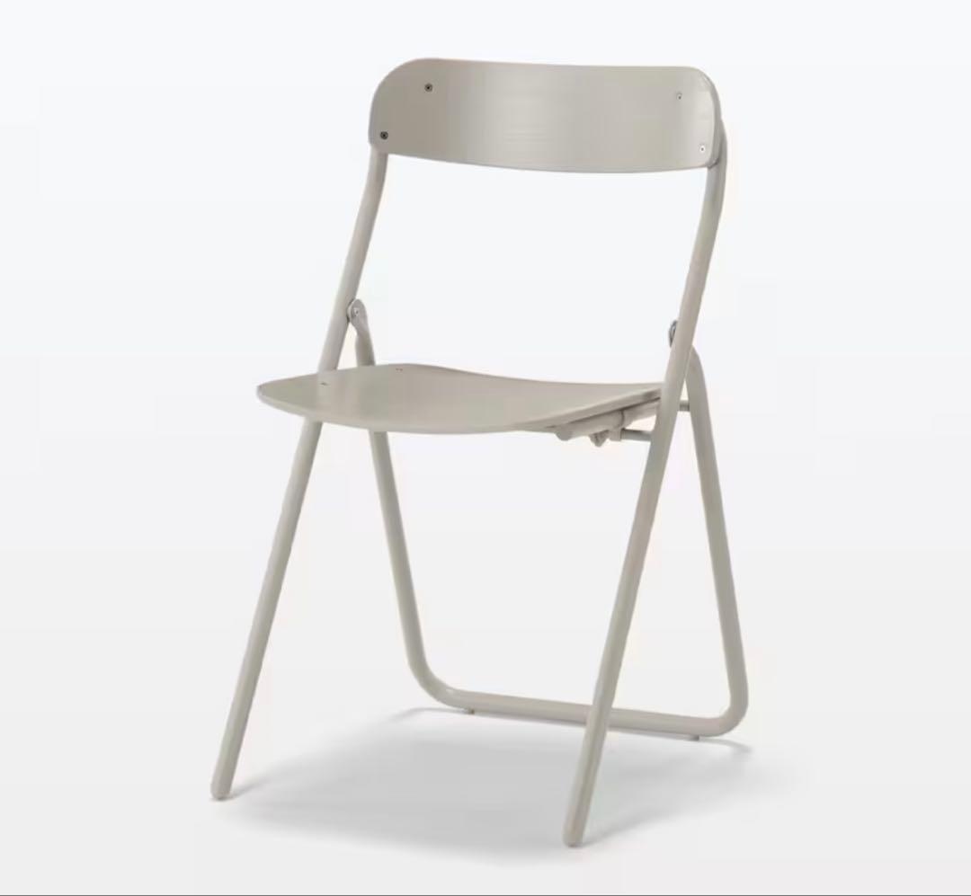 無印良品　スチール　折りたたみチェア　グレー