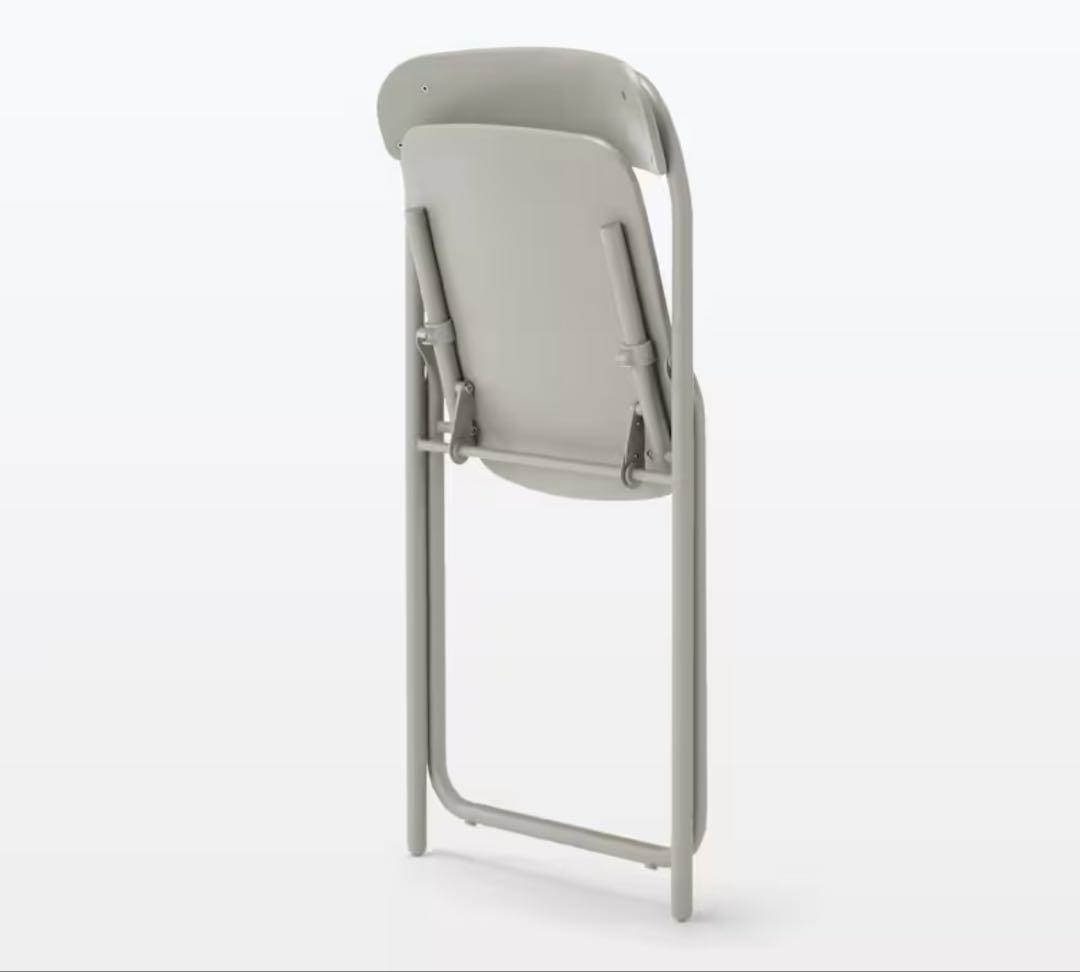 無印良品　スチール　折りたたみチェア　グレー