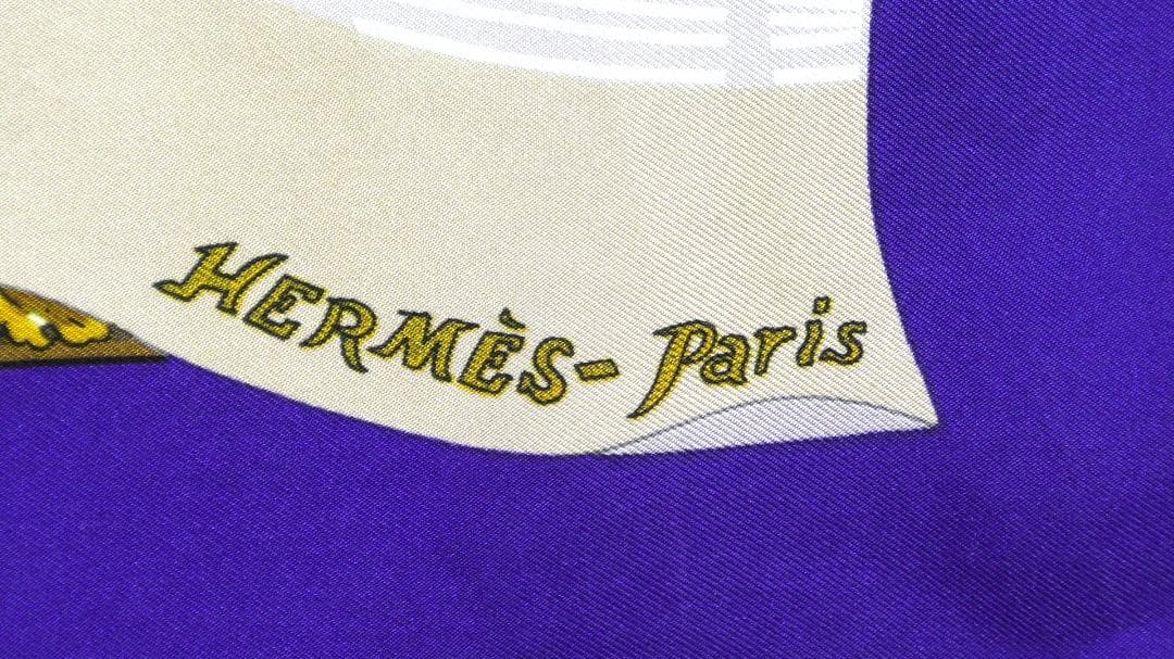 美品　HERMES エルメス　大判スカーフ　カレ90　 D362