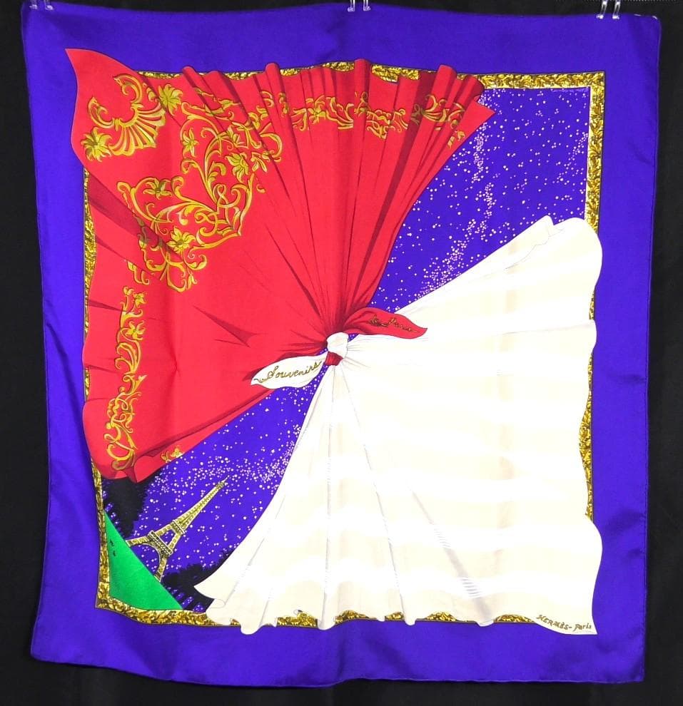 美品　HERMES エルメス　大判スカーフ　カレ90　 D362