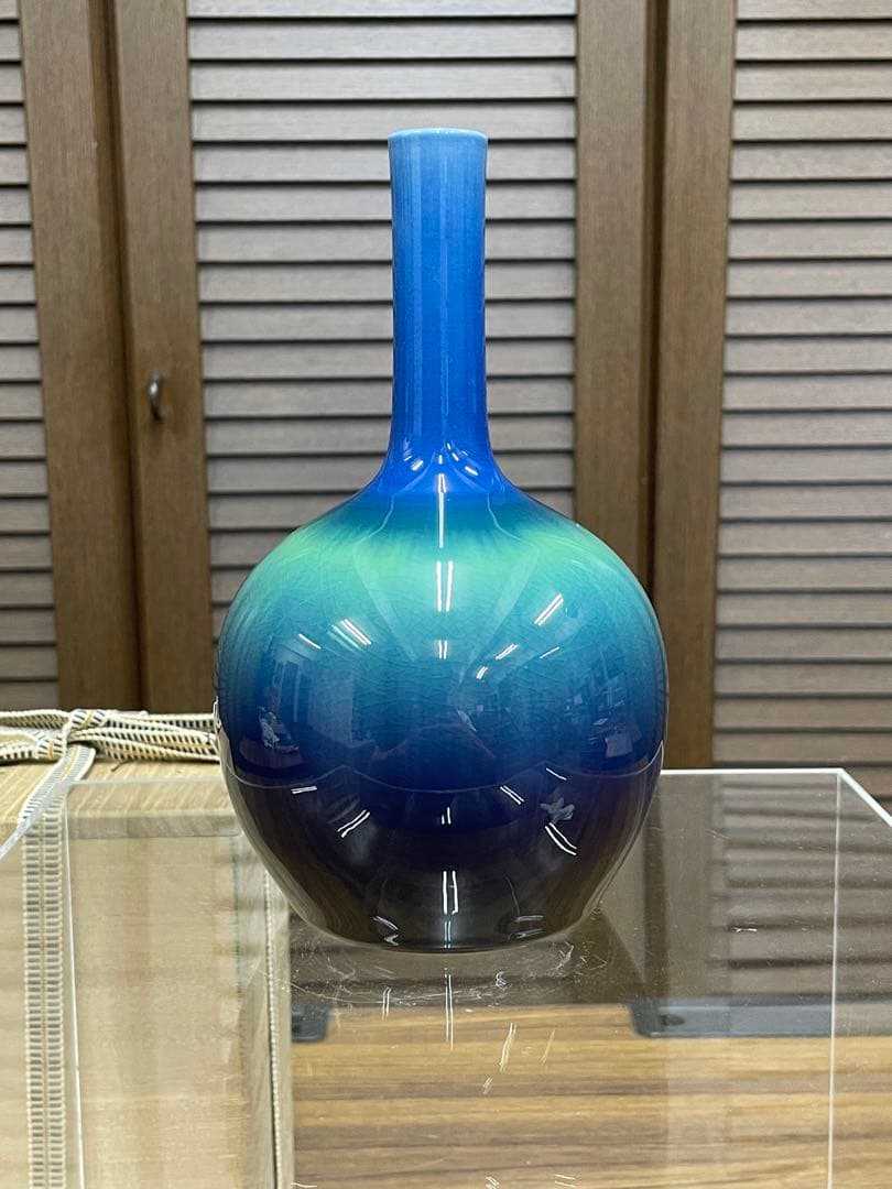 人間国宝　三代徳田八十吉作　『花入』