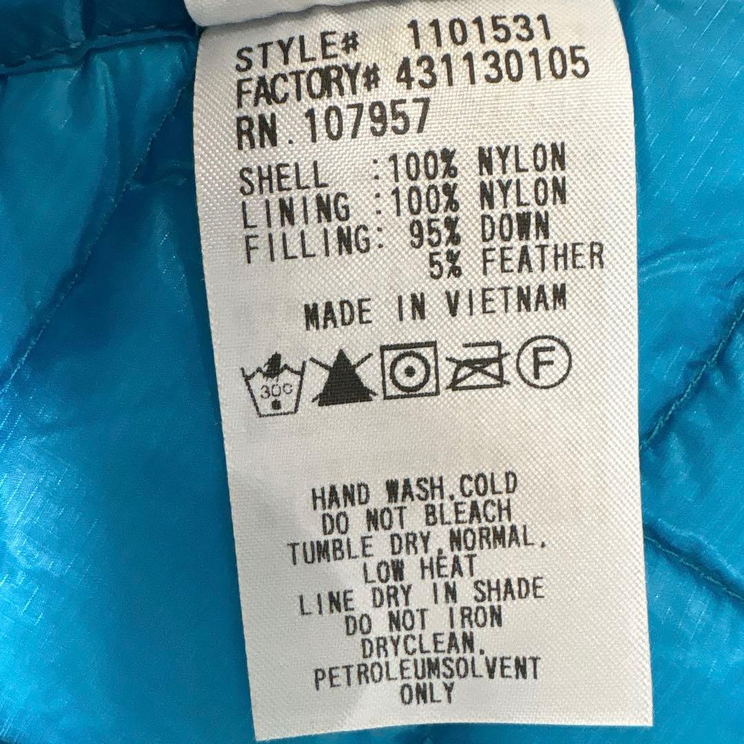たんかん モンベル EX7000 ダウンベスト ターコイズブルー 美品