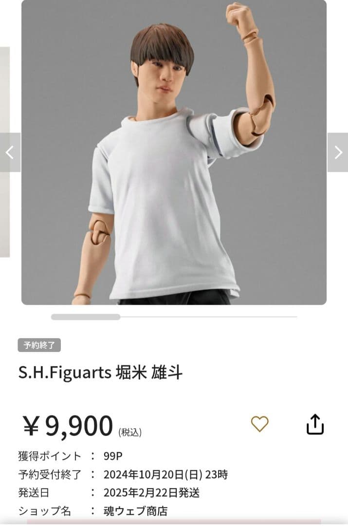 【新品未開封】プレミアムバンダイS.H.Figuarts 堀米雄斗 フィギュア