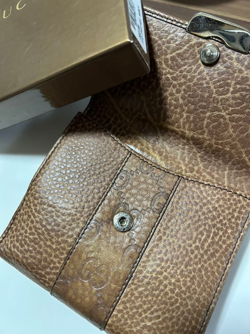 GUCCI ✨二つ折り財布 ブラウンレザー✨値下げしました