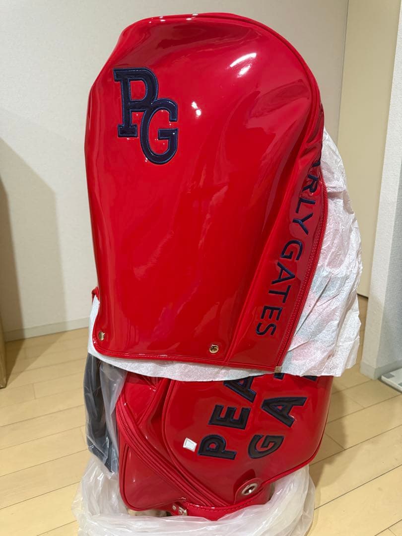希少　PEARLY GATES ゴルフキャディバッグ エナメル レッド
