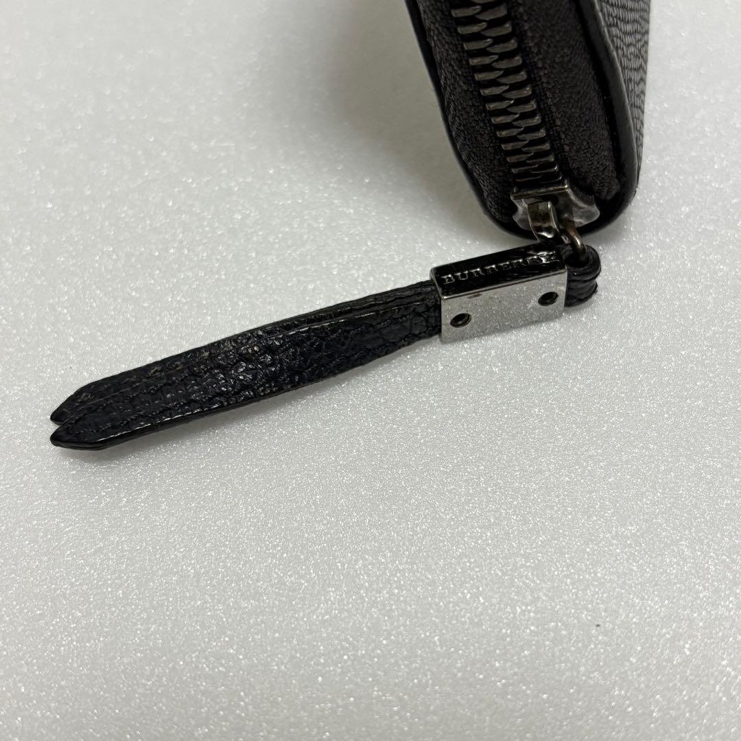 バーバリー　オーガナイザー　長財布　ラウンドジップ　レザー　ブラック