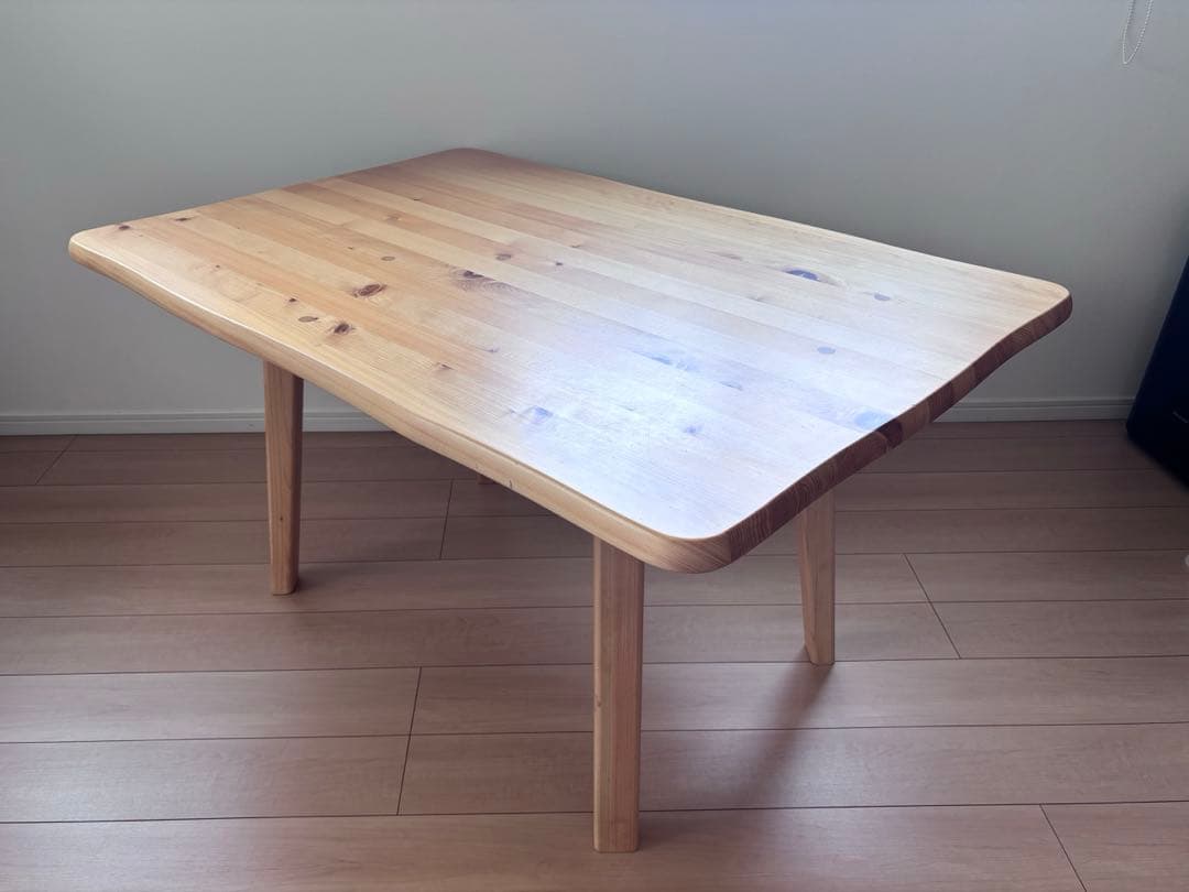 シギヤマ家具 優 ヒノキ天然無垢材北欧風ナチュラルダイニングテーブル