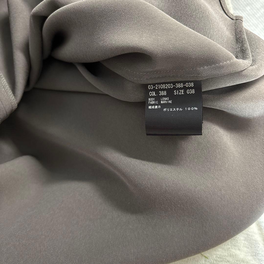 theory luxe ダークブラウン半袖ブラウスフレンチスリーブ38