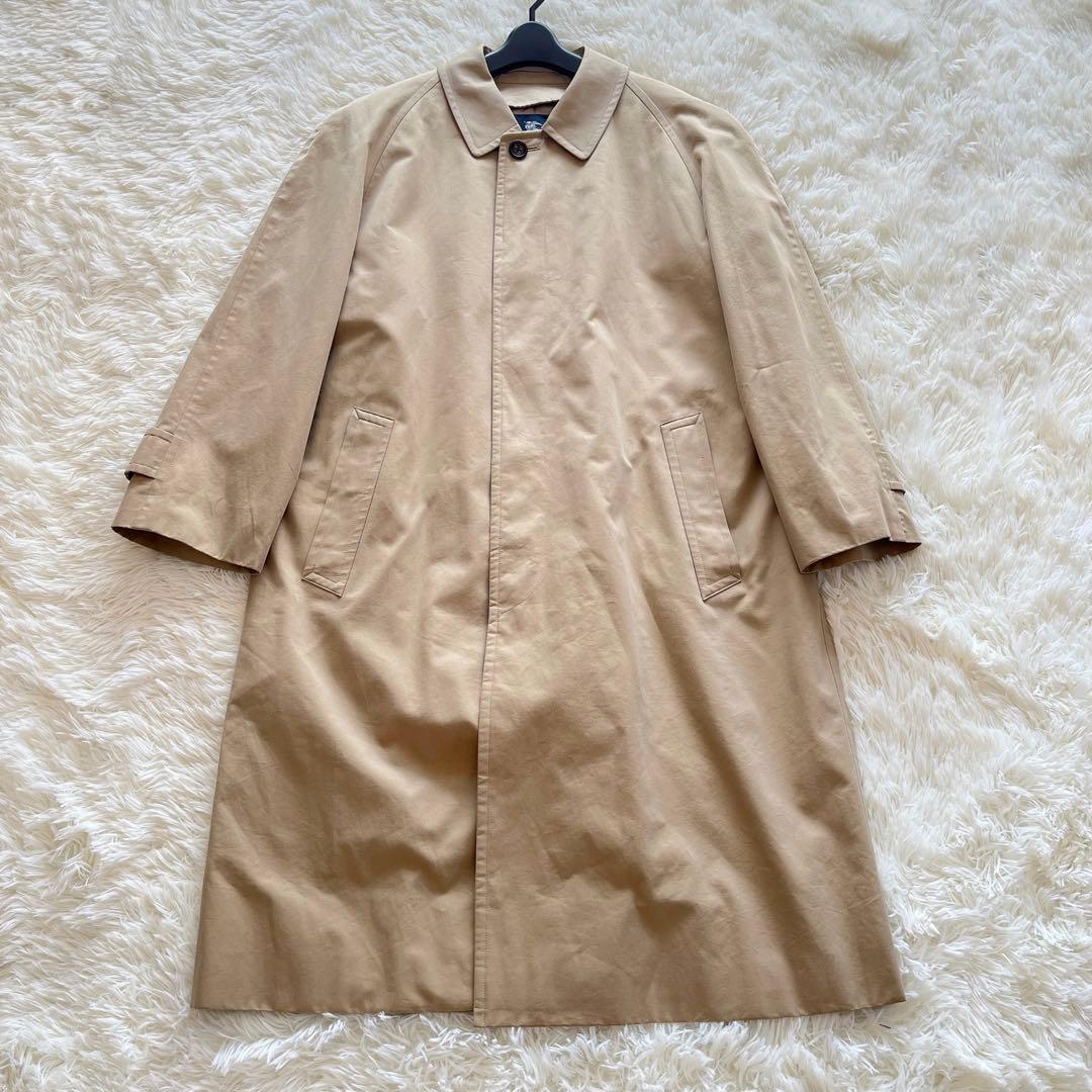 極美品　バーバリー　ステンカラーコート　ベージュ　カシミヤライナー　ノバチェック