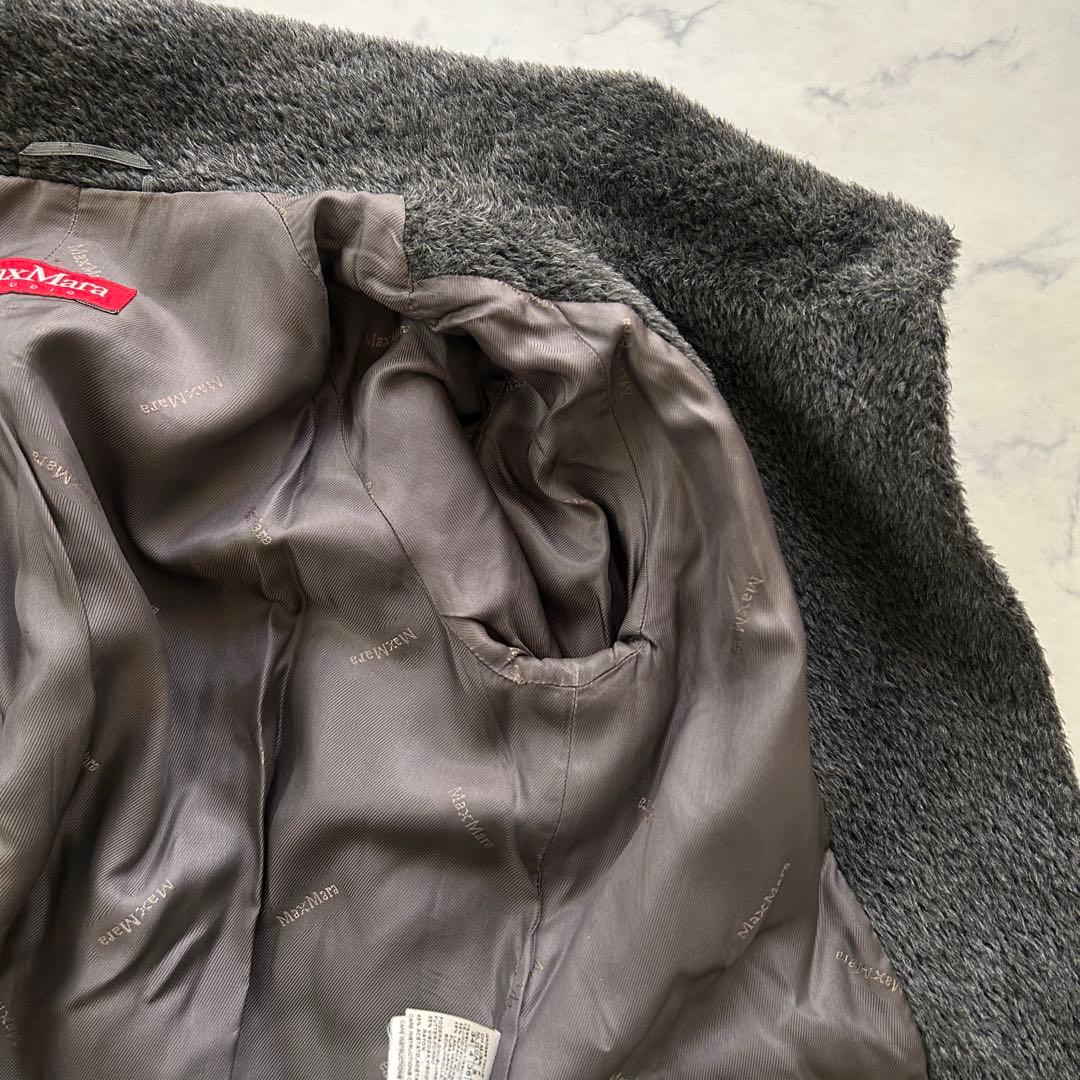 マックスマーラ 高級アルパカ混 シャギーコート テディ 女優襟