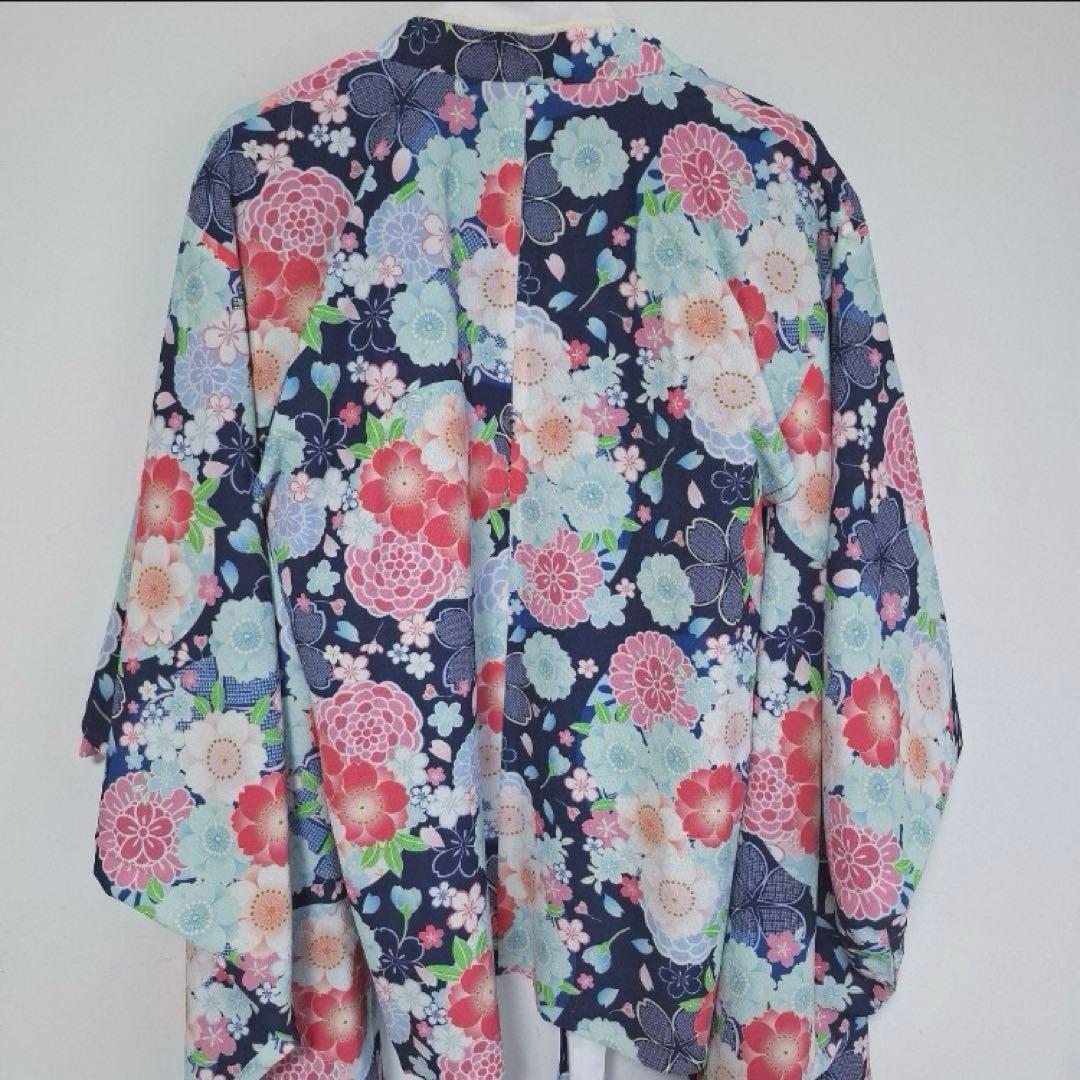 花柄 水色 着物　袴