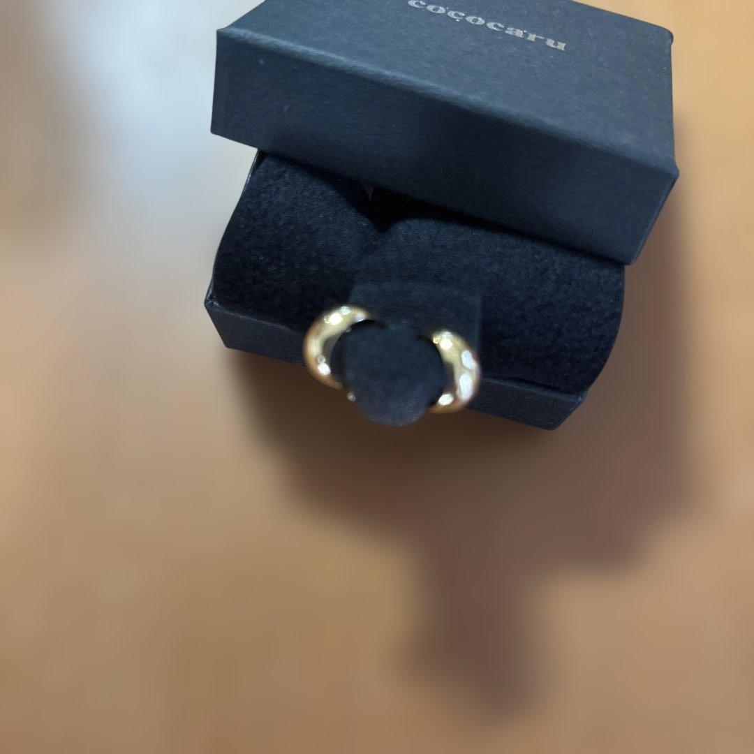 K18 フープピアス 5mm×10mm クロッシングピアス イエローゴールド美品