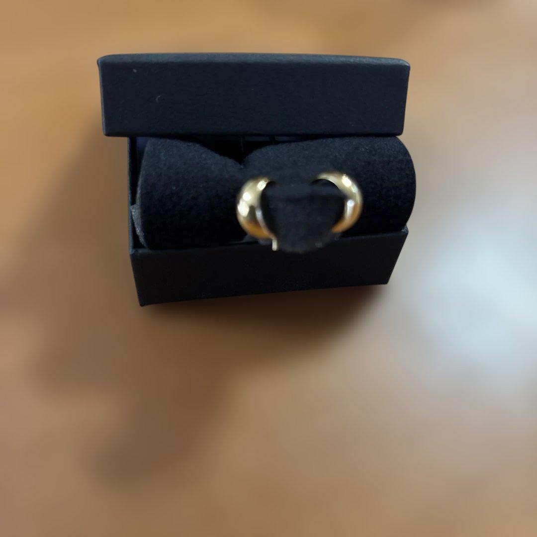 K18 フープピアス 5mm×10mm クロッシングピアス イエローゴールド美品