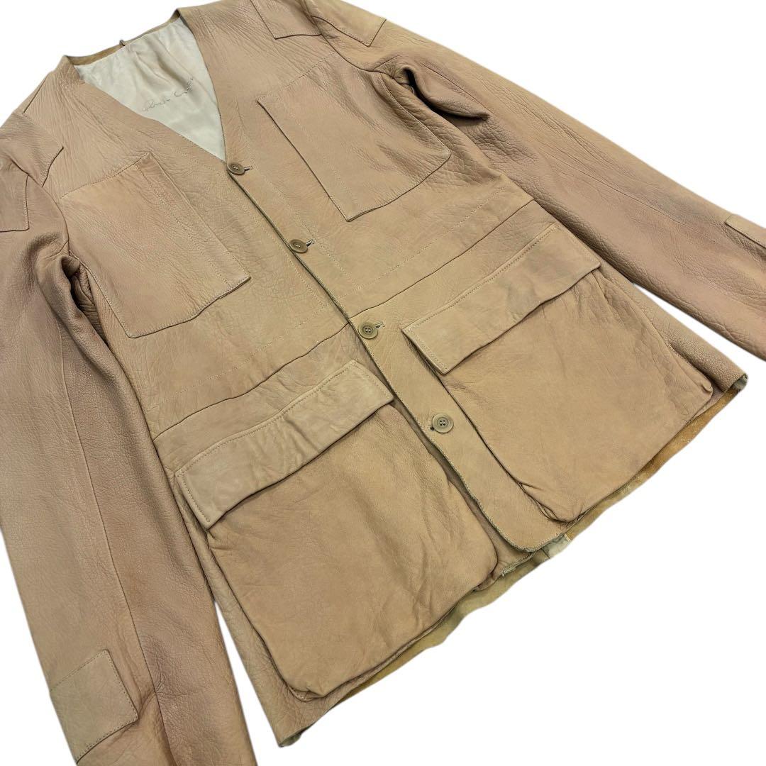 Rick Owens MADE IN ITALY ラムレザージャケット ベージュ