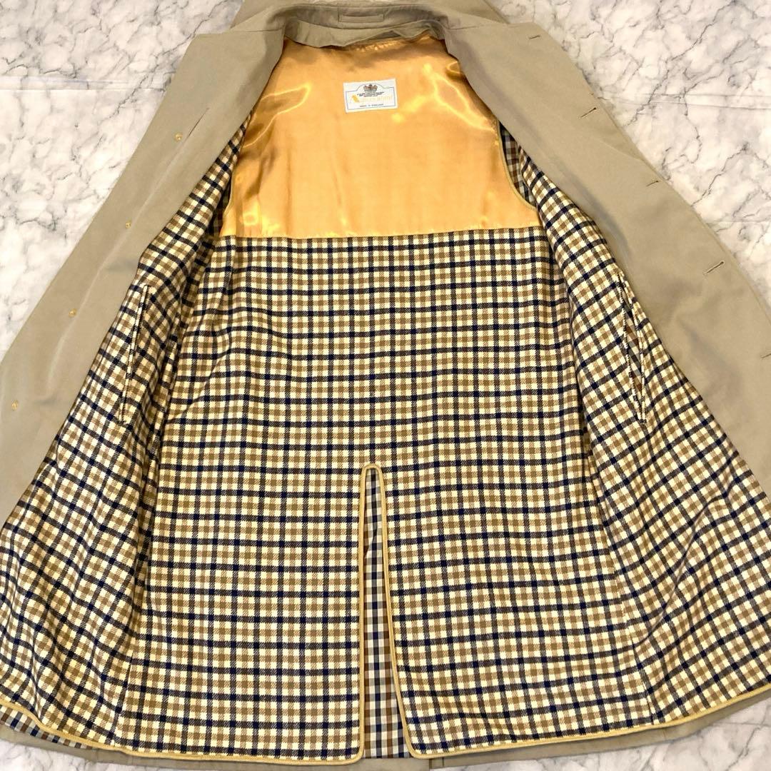 メンズ　Aquascutum ベージュ ステンカラーコート　ライナー付き