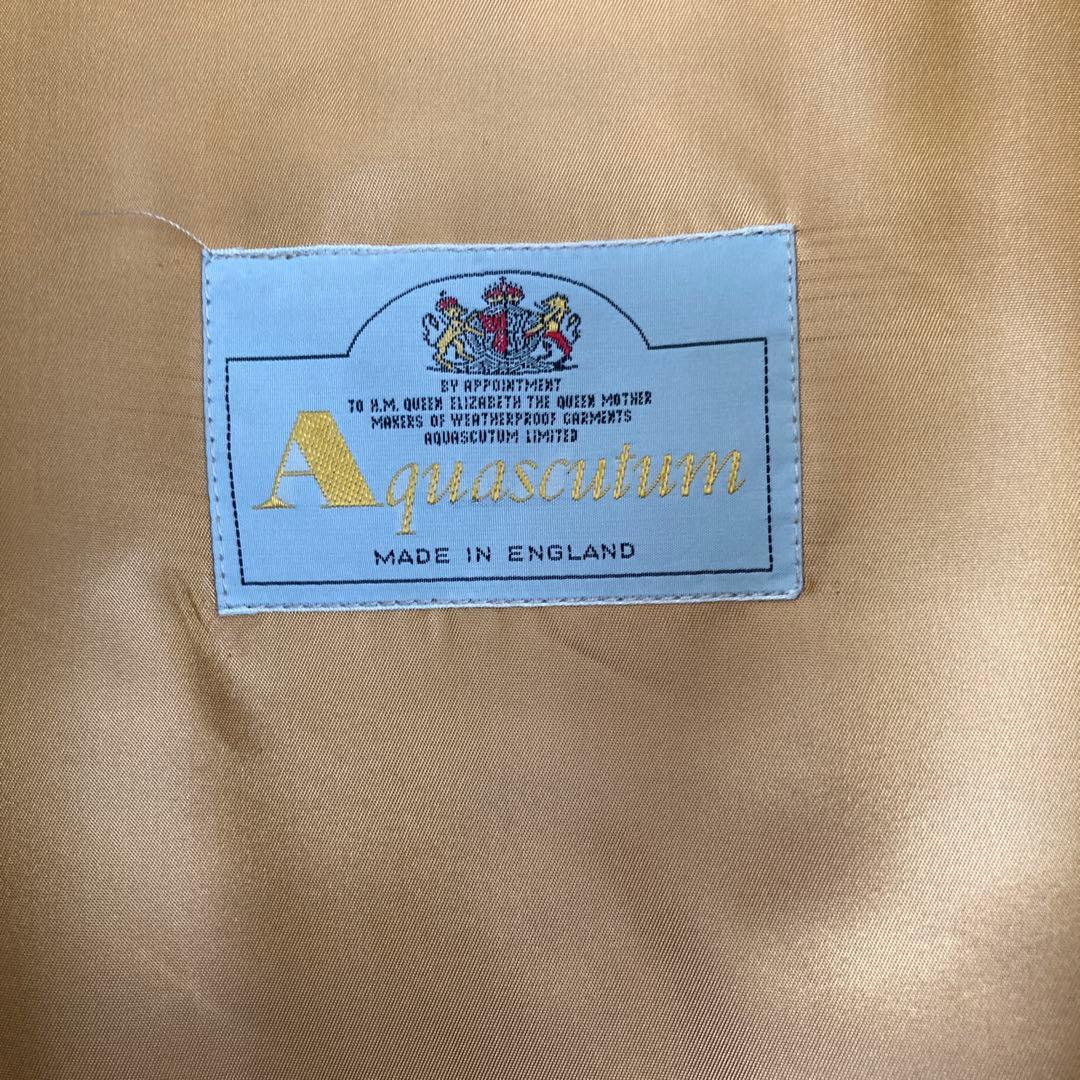 メンズ　Aquascutum ベージュ ステンカラーコート　ライナー付き