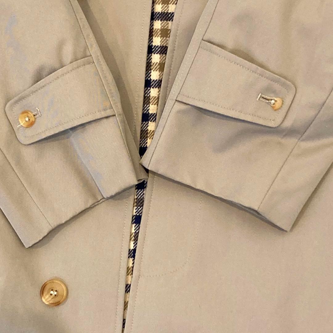 メンズ　Aquascutum ベージュ ステンカラーコート　ライナー付き