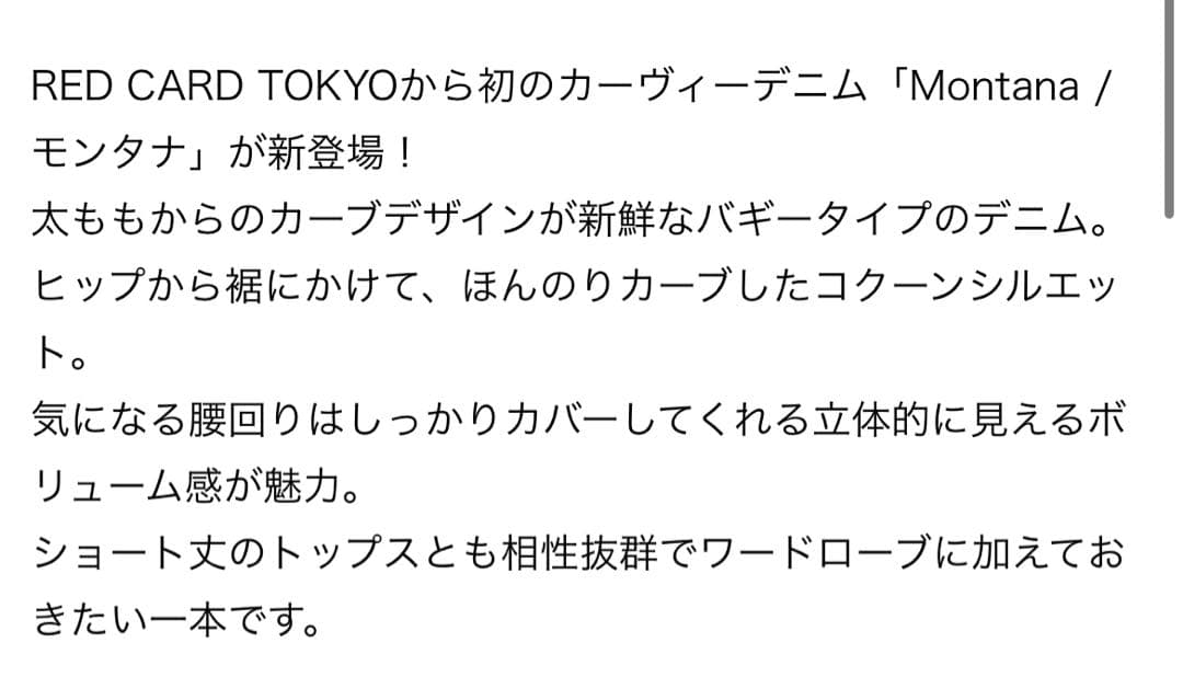 RED CARD TOKYO Montana ストレートデニム