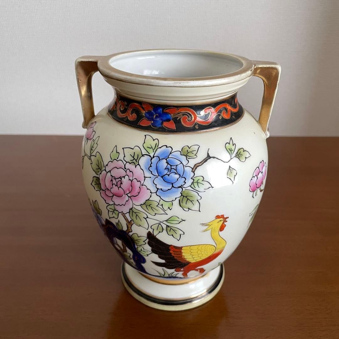 安*治様 オールドノリタケ　花鳥文　花瓶
