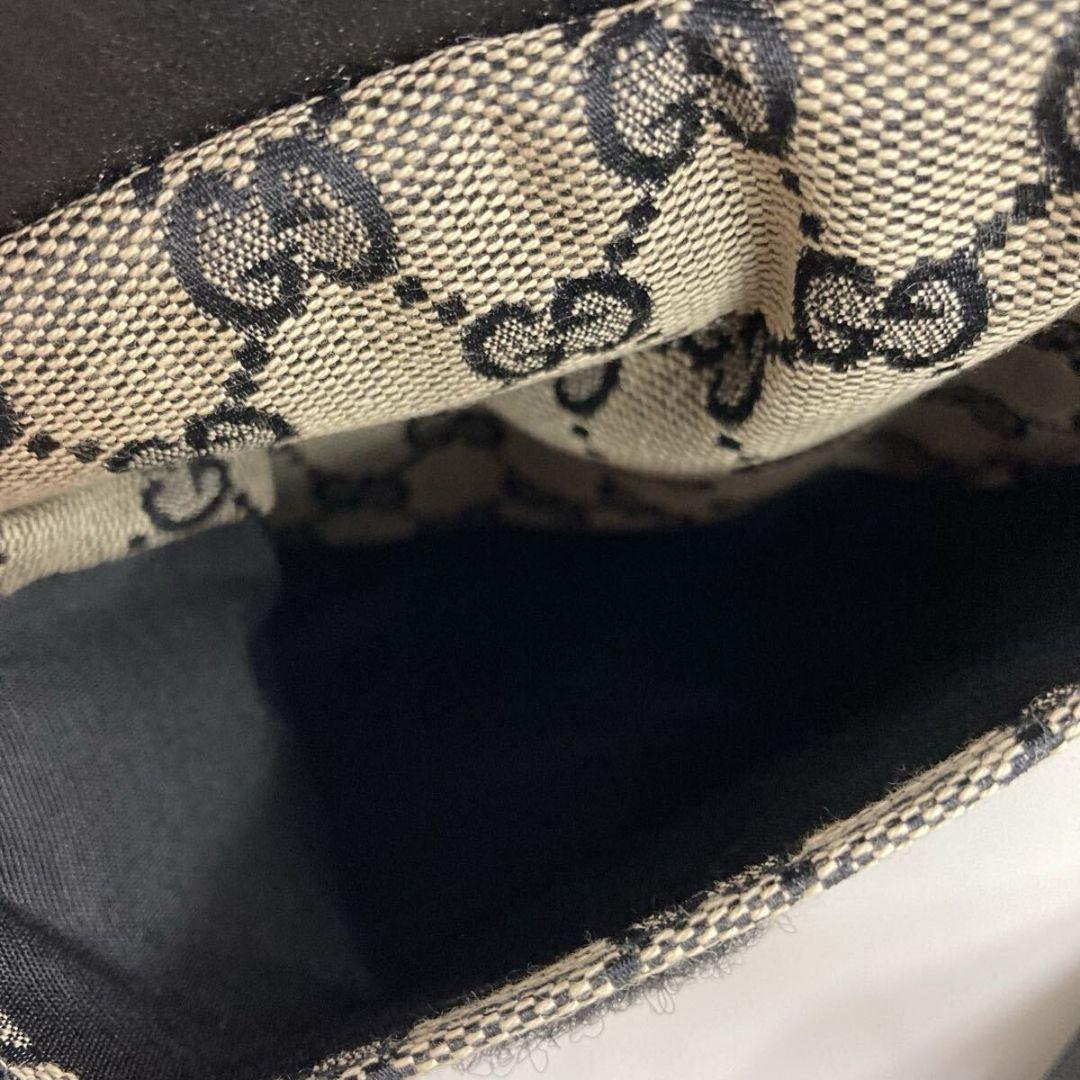 GUCCI グッチ GGキャンバス ボディバッグ レザー カーキベージュ極美品