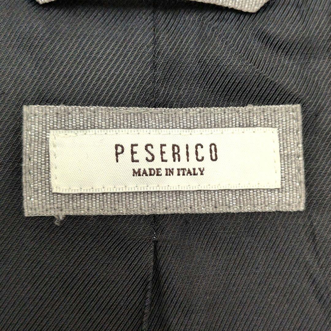 【美品 42サイズ】ペゼリコ　カシミヤ　シルク　ロングコート　スタンドカラー　紺