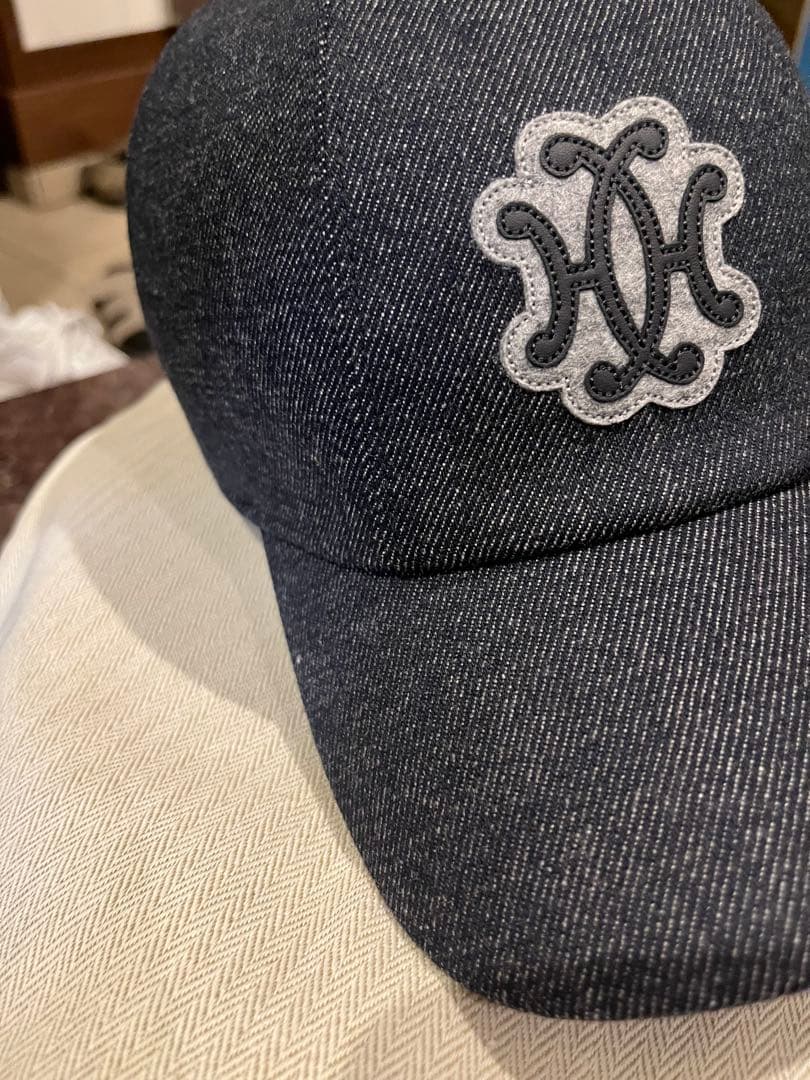 HERMES❁✿✾セレナ　キャップ ✾✿❁︎ダークデニム刺繍　新品未使用　59