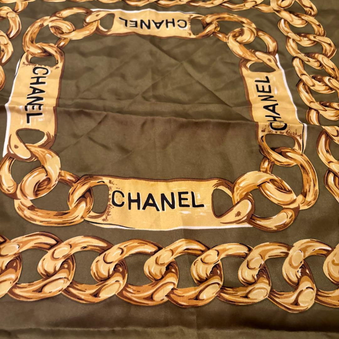 CHANEL ゴールドチェーン スカーフ 90cm