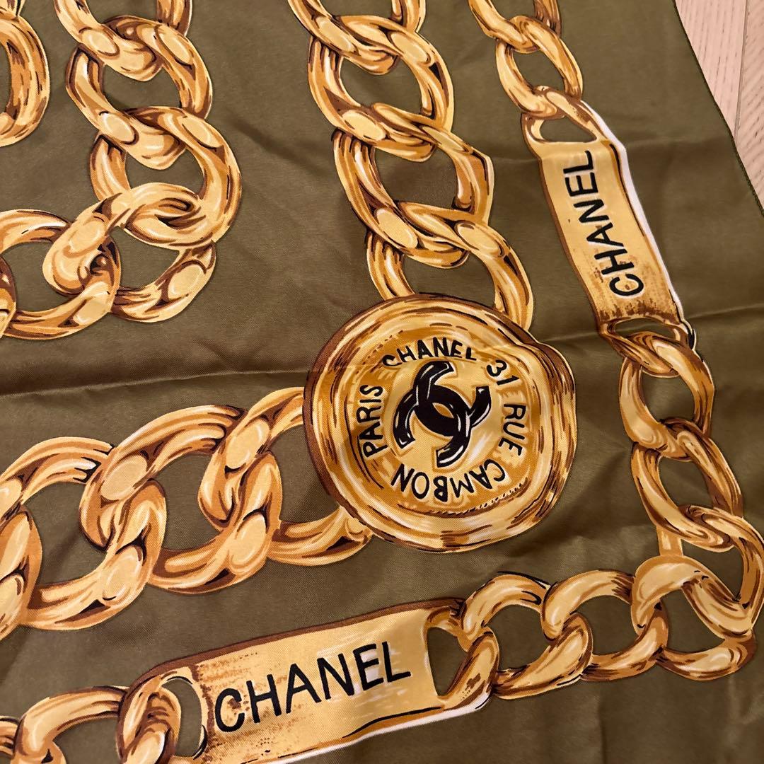 CHANEL ゴールドチェーン スカーフ 90cm