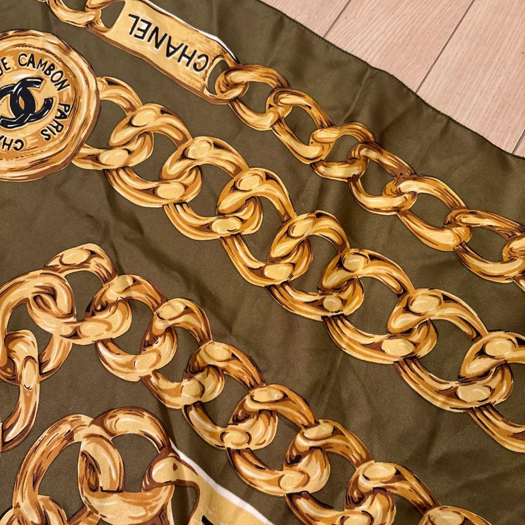 CHANEL ゴールドチェーン スカーフ 90cm
