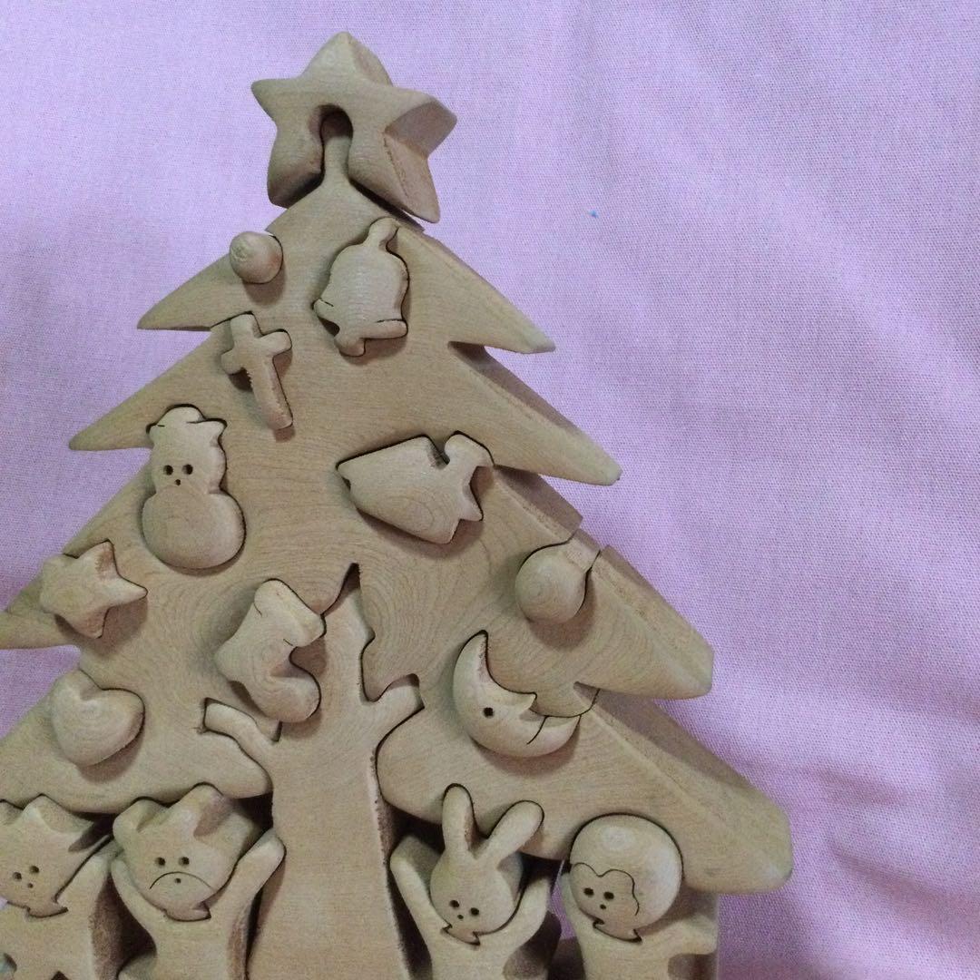 木製　手作り　パズル　クリスマス　ツリー