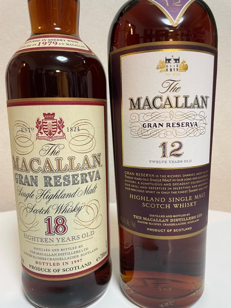 【極美品】ザ・マッカラン　グランレゼルバ18年　40% & 12年　45.6%
