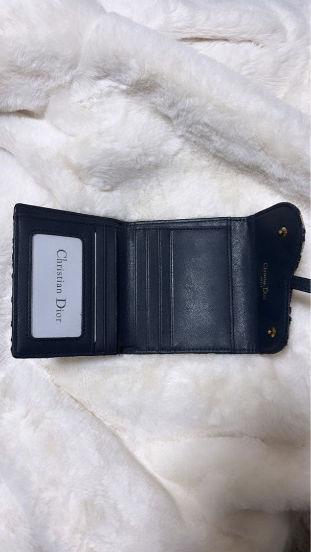 Dior モノグラム 三つ折り財布 デニム生地