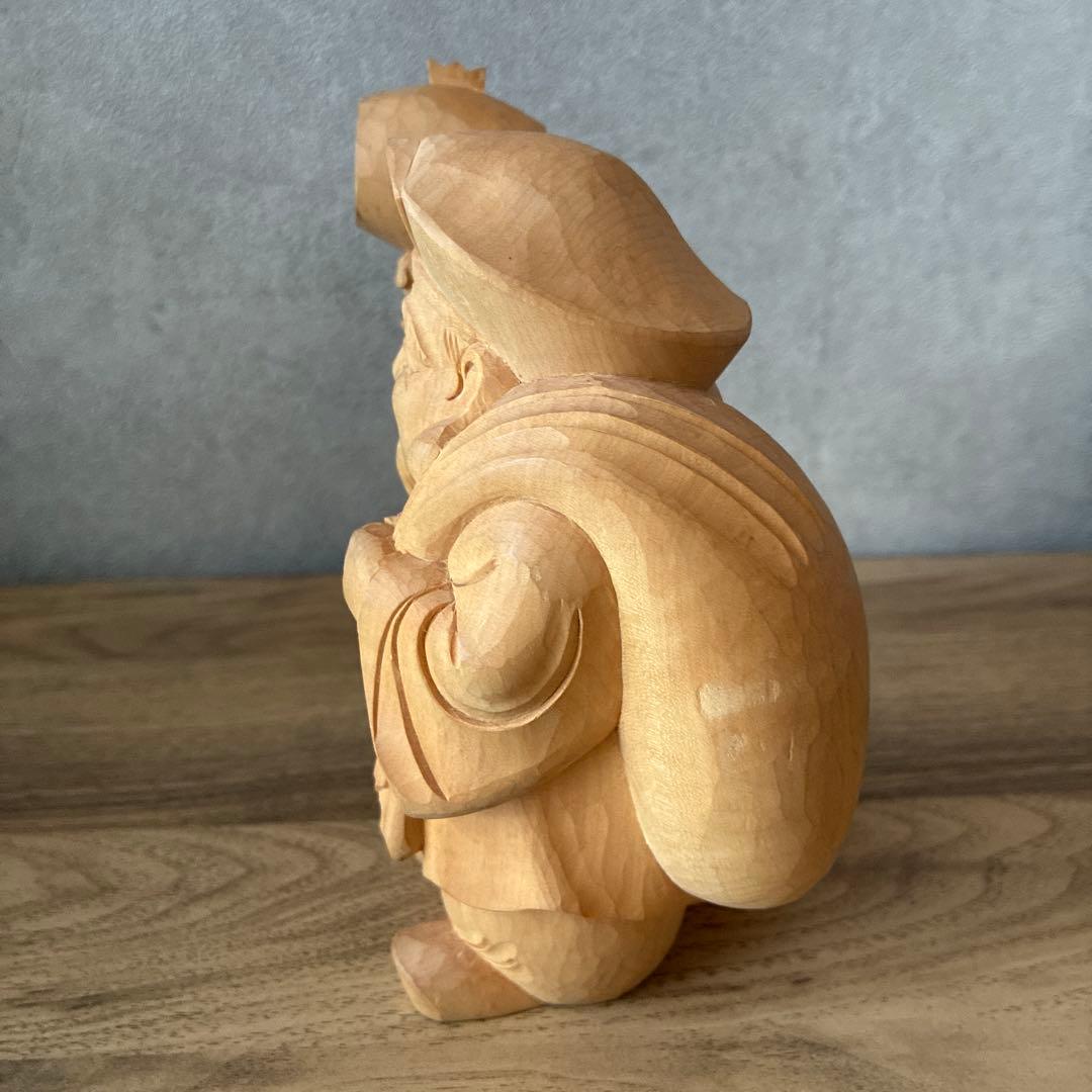 大黒天　木彫り　約15cm