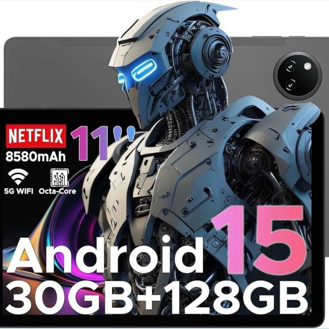 Android 15 タブレット 11インチ 30GB+128GB 8コアCPU