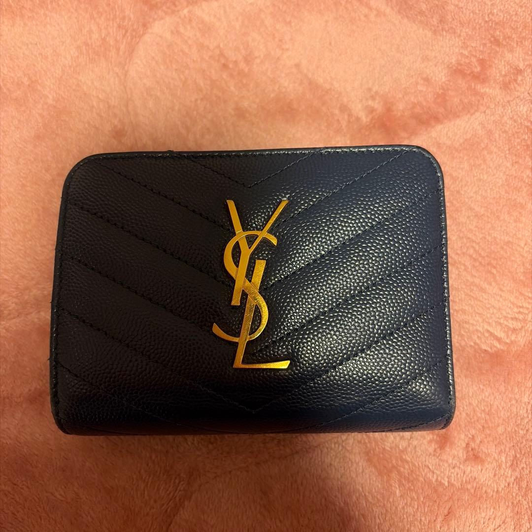 サンローラン 財布 ネイビー