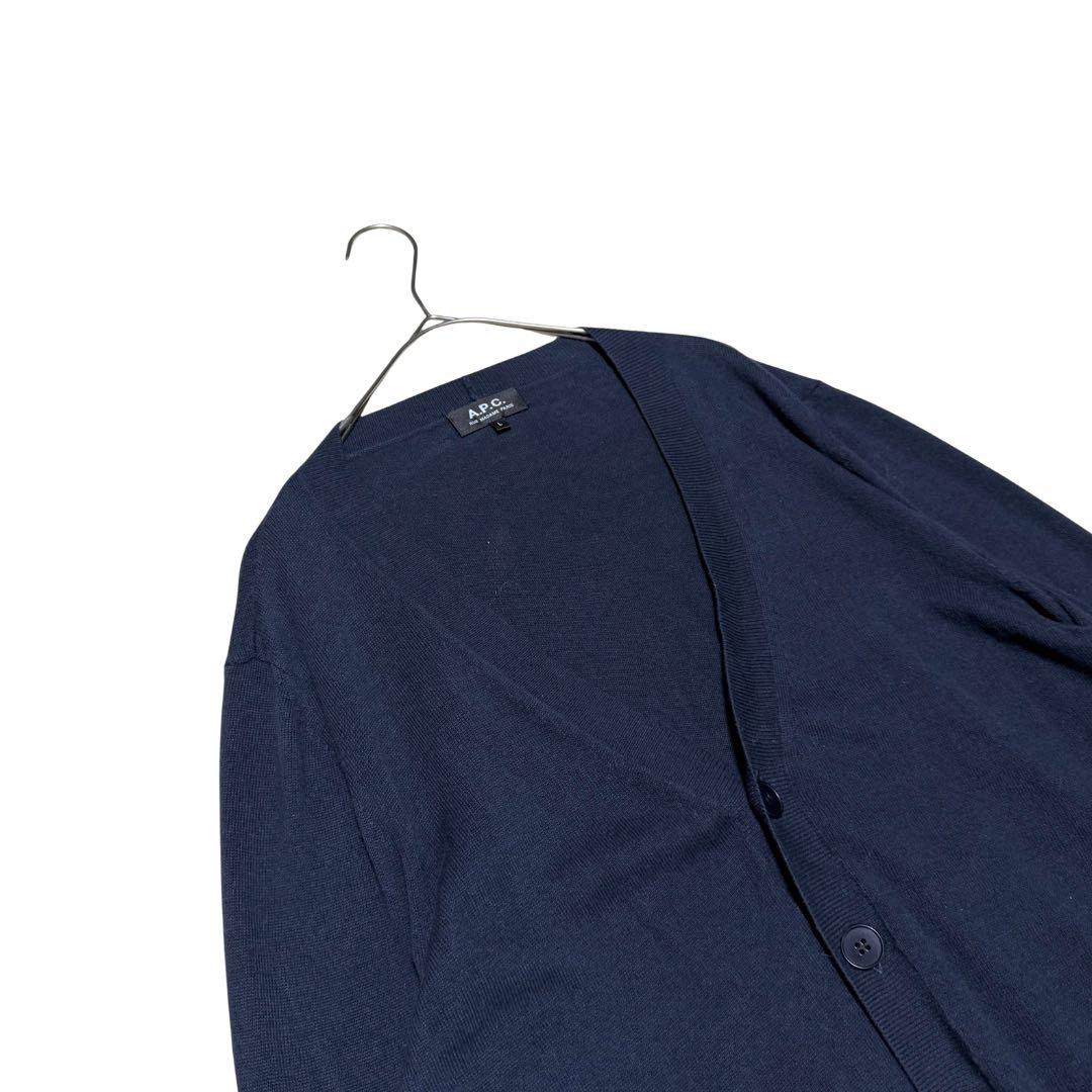 A.P.C. コットンカシミヤ カーディガン ネイビー L