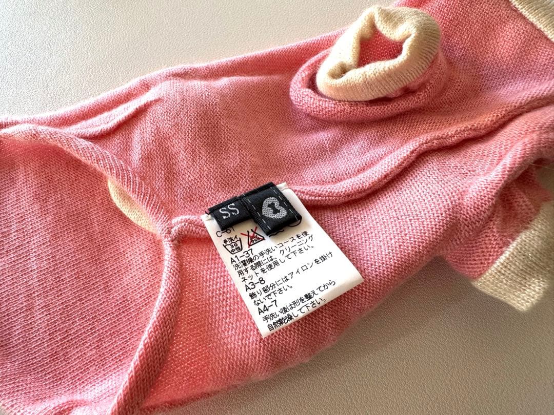 【未使用】フィフィ&ロメオ カシミヤ混　パールニットワンピ ピンクSS