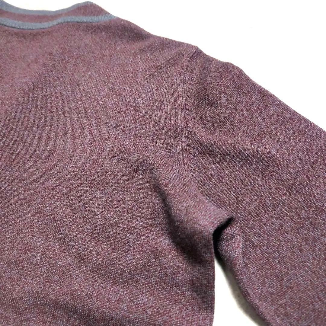【極上カシミヤ】アルマーニ コレッツォーニジップカーディガン ワインレッド 48