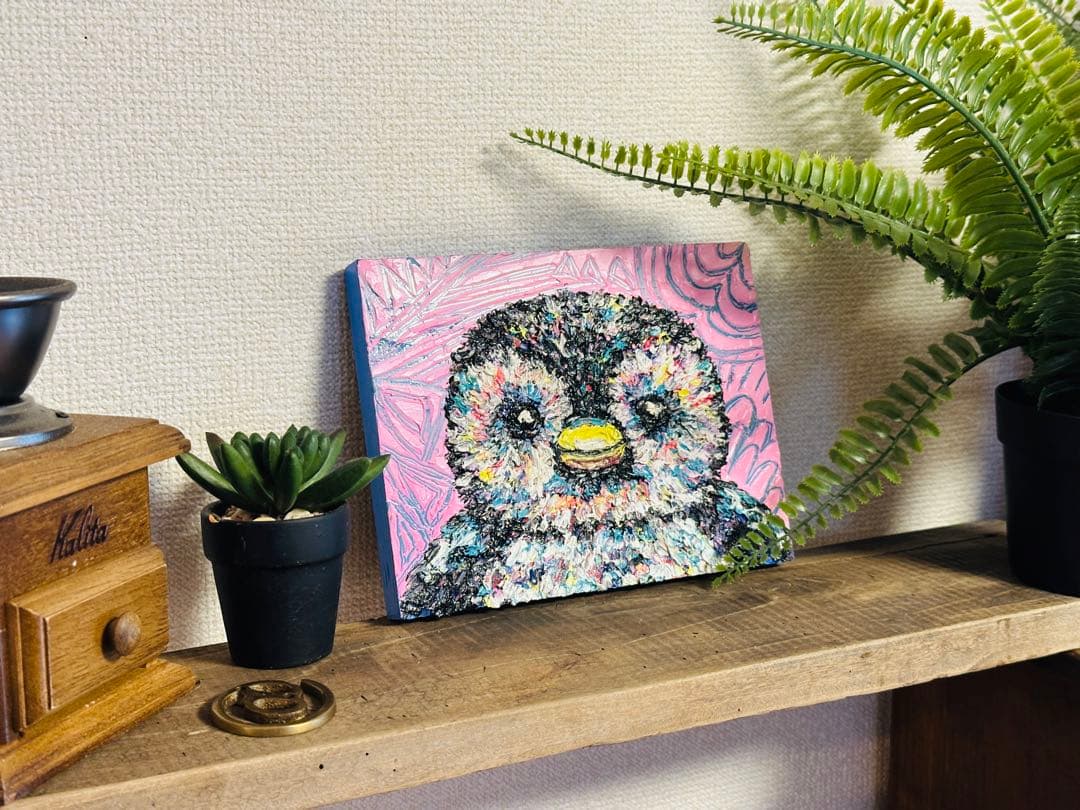 〜ぬいぐるみシリーズ〜　かわいいペンギンの油絵