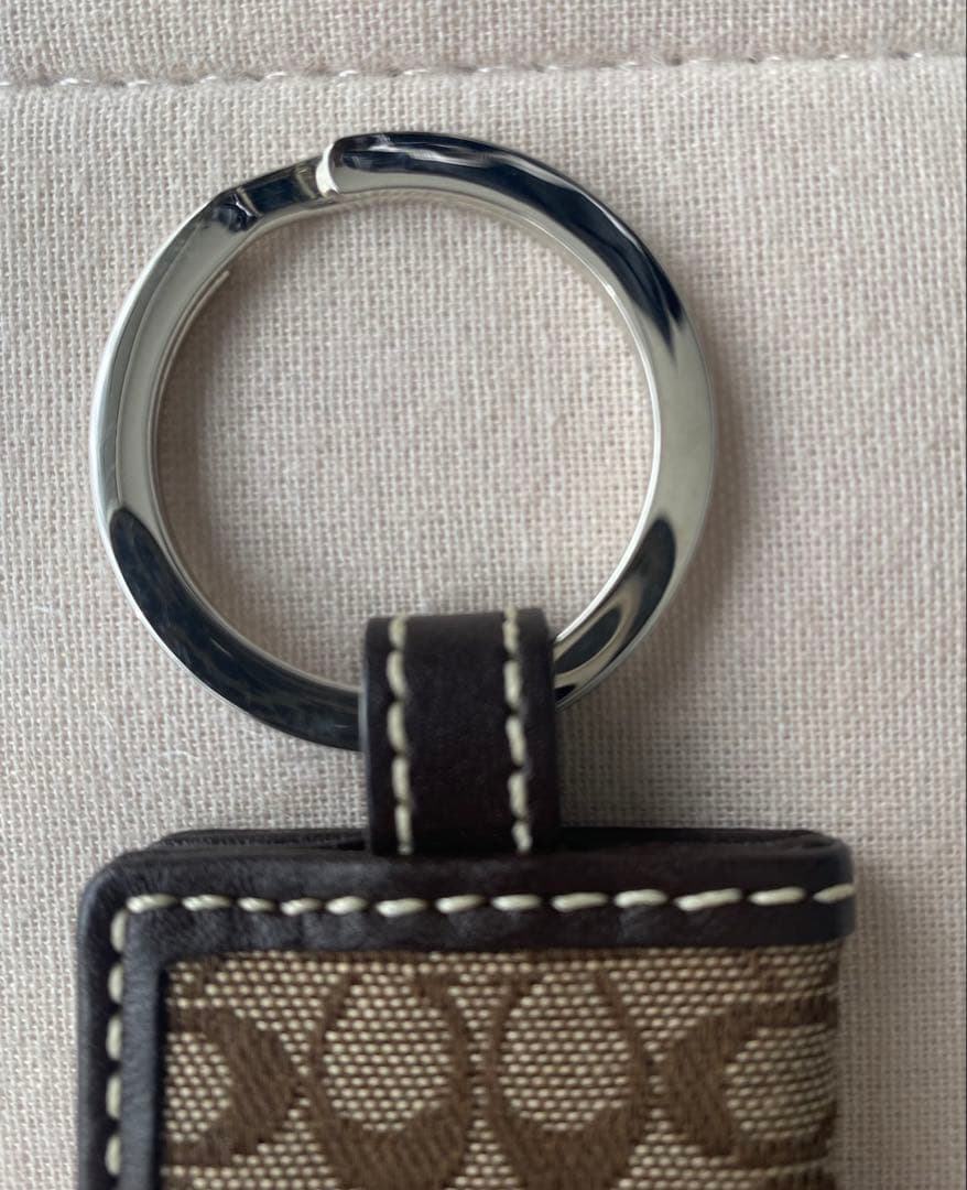COACH コーチ ミニ手帳型 シグネチャー フォトキーホルダー リング