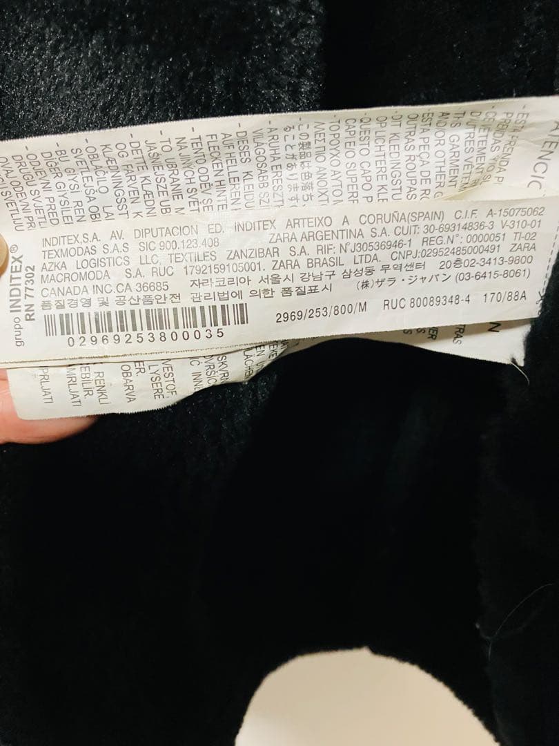 ZARA ブラックレザーアウター Mサイズ　ムートンコート