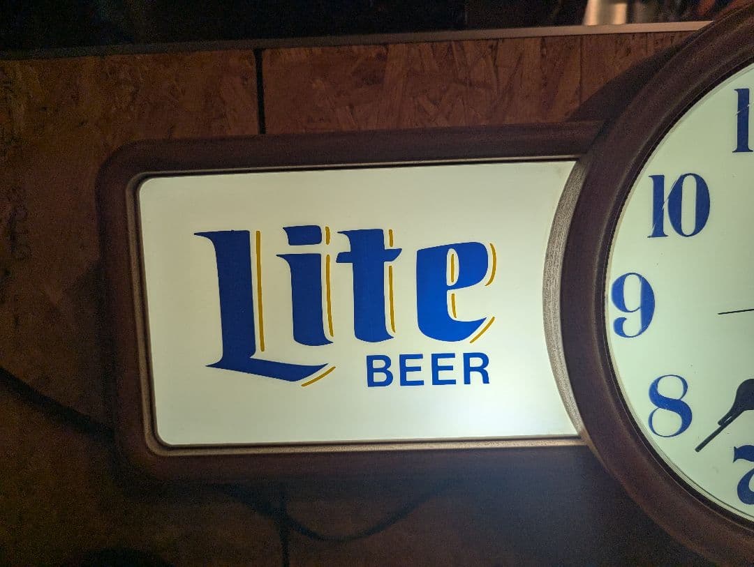スーパーセール！　Lite BEER ビンテージクロック　電飾　アドバタイジング