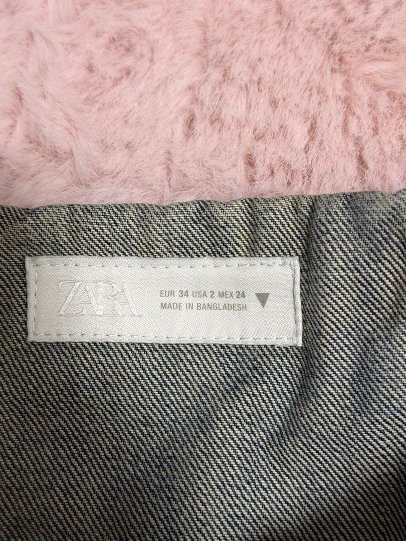 ZARA TRFミッドライズ折り返しウエストデニムパンツ
